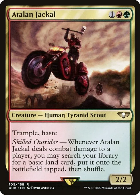 Atalan Jackal, carta Magic di tipo Creature — Human Tyranid Scout illustrata da David Astruga