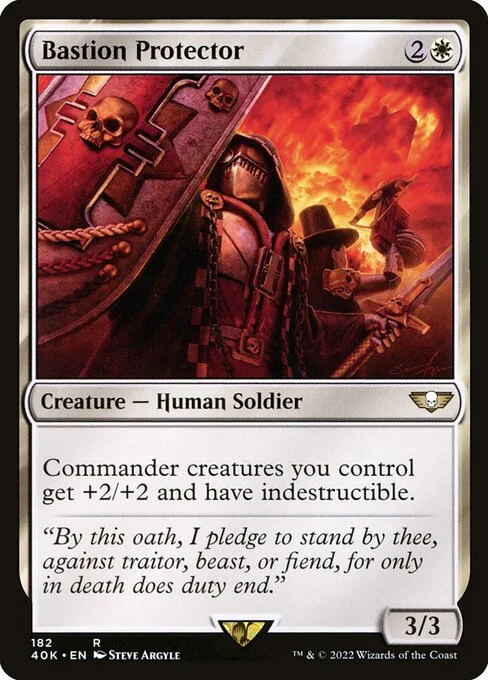 Bastion Protector, carta Magic di tipo Creature — Human Soldier illustrata da Steve Argyle