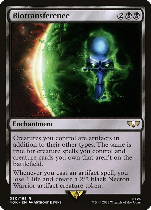 Biotransference, carta Magic di tipo Enchantment illustrata da Anthony Devine