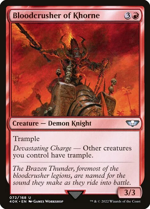 Bloodcrusher of Khorne, carta Magic di tipo Creature — Demon Knight illustrata da Games Workshop