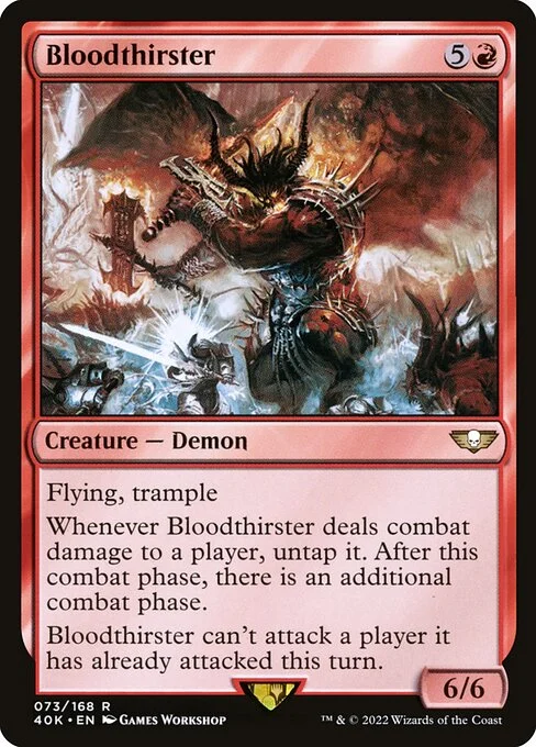 Bloodthirster, carta Magic di tipo Creature — Demon illustrata da Games Workshop