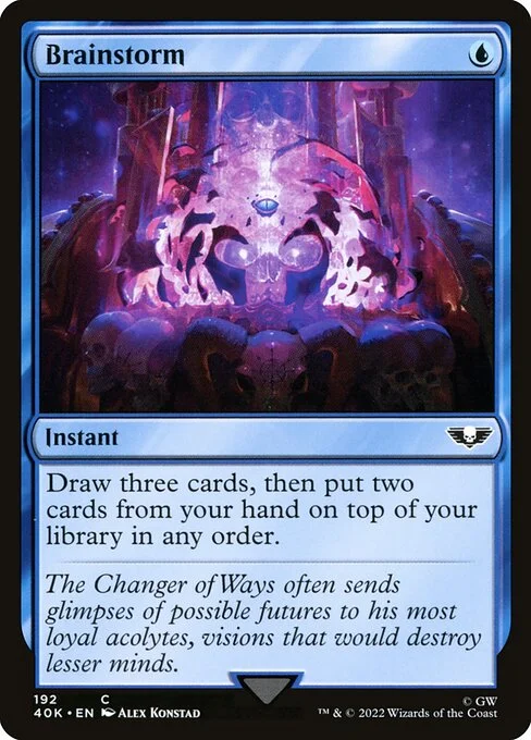 Brainstorm, carta Magic di tipo Instant illustrata da Alex Konstad
