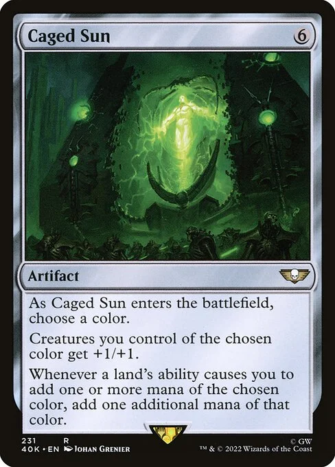 Caged Sun, carta Magic di tipo Artifact illustrata da Johan Grenier