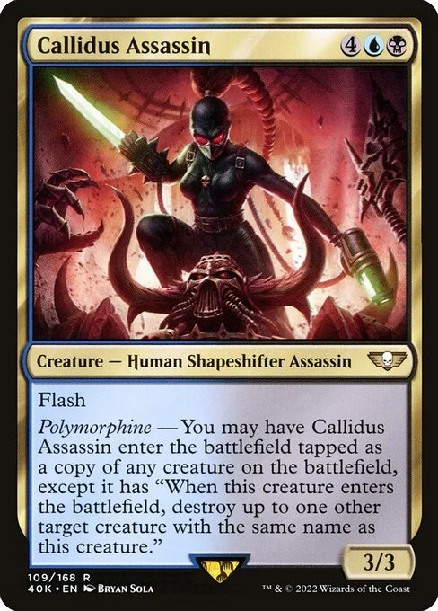 Callidus Assassin, carta Magic di tipo Creature — Human Shapeshifter Assassin illustrata da Bryan Sola