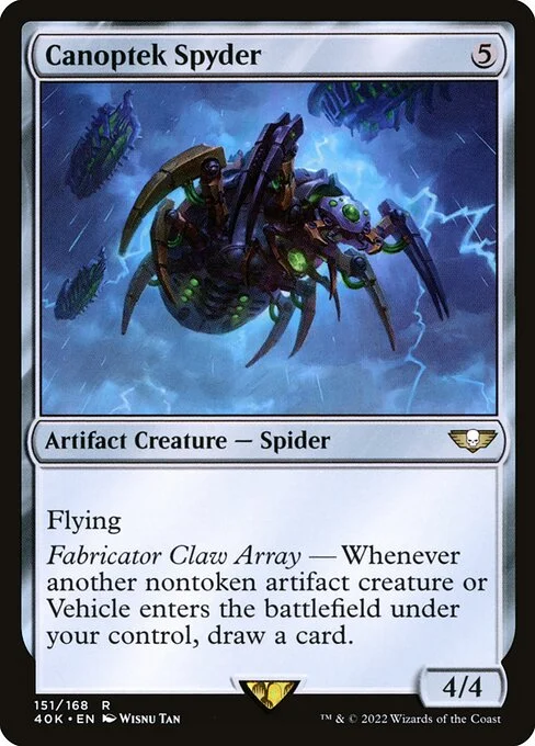 Canoptek Spyder, carta Magic di tipo Artifact Creature — Spider illustrata da Wisnu Tan