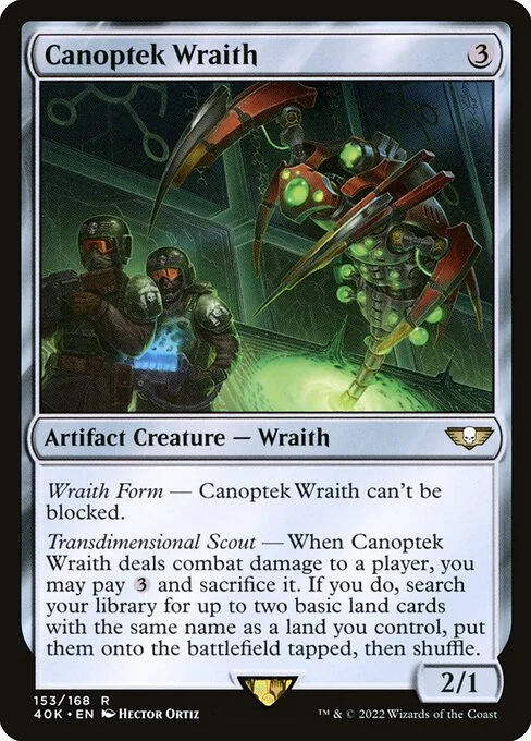 Canoptek Wraith, carta Magic di tipo Artifact Creature — Wraith illustrata da Hector Ortiz