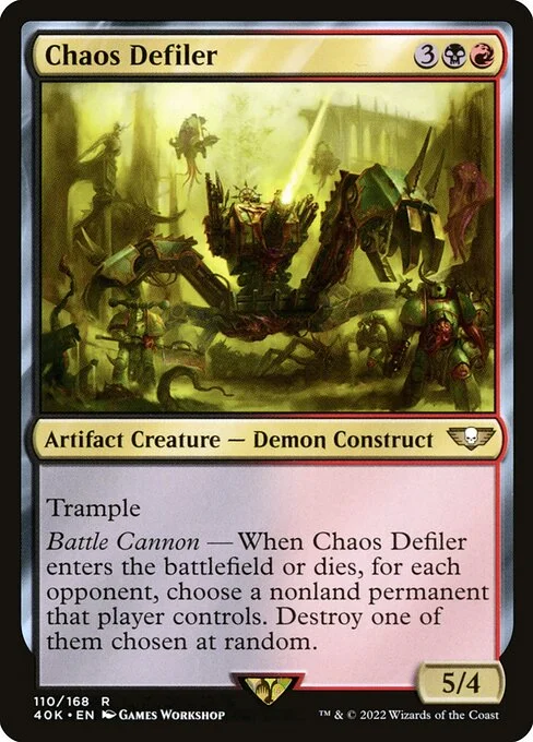 Chaos Defiler, carta Magic di tipo Artifact Creature — Demon Construct illustrata da Games Workshop