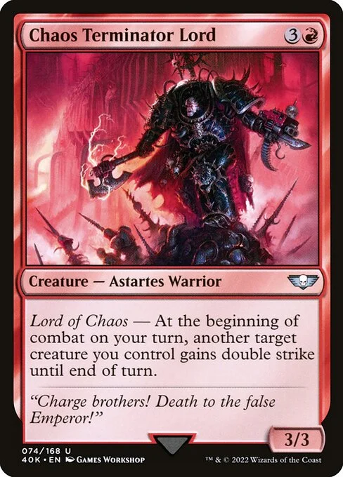Chaos Terminator Lord, carta Magic di tipo Creature — Astartes Warrior illustrata da Games Workshop