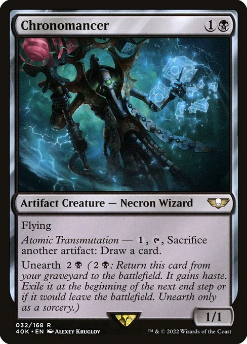 Chronomancer, carta Magic di tipo Artifact Creature — Necron Wizard illustrata da Alexey Kruglov