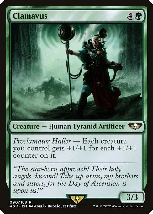 Clamavus, carta Magic di tipo Creature — Human Tyranid Artificer illustrata da Adrián Rodríguez Pérez