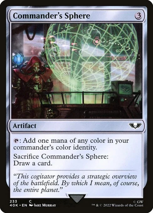 Commander's Sphere, carta Magic di tipo Artifact illustrata da Jake Murray