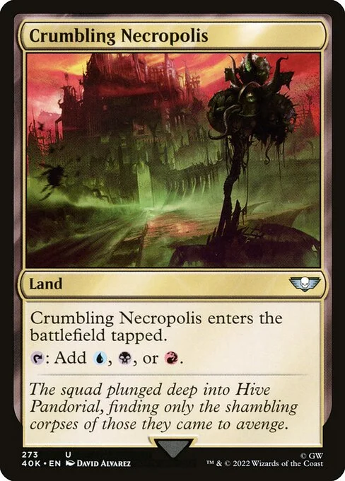 Crumbling Necropolis, carta Magic di tipo Land illustrata da David Álvarez