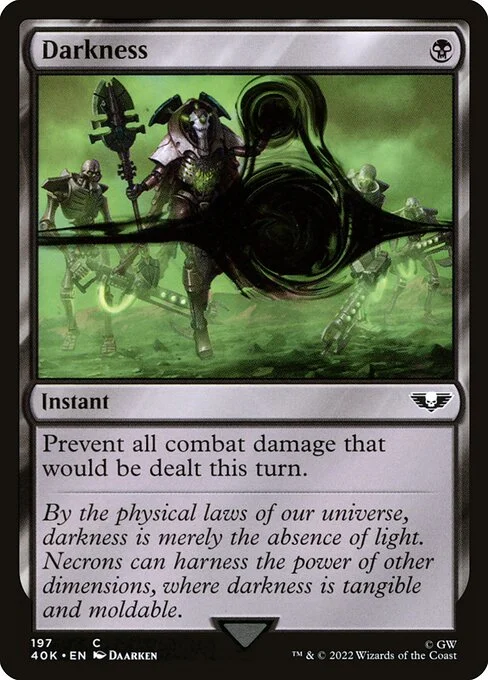 Darkness, carta Magic di tipo Instant illustrata da Daarken