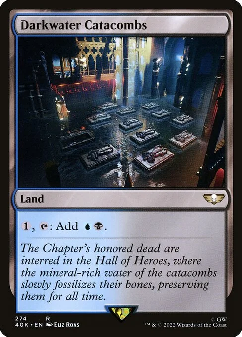 Darkwater Catacombs, carta Magic di tipo Land illustrata da Eliz Roxs