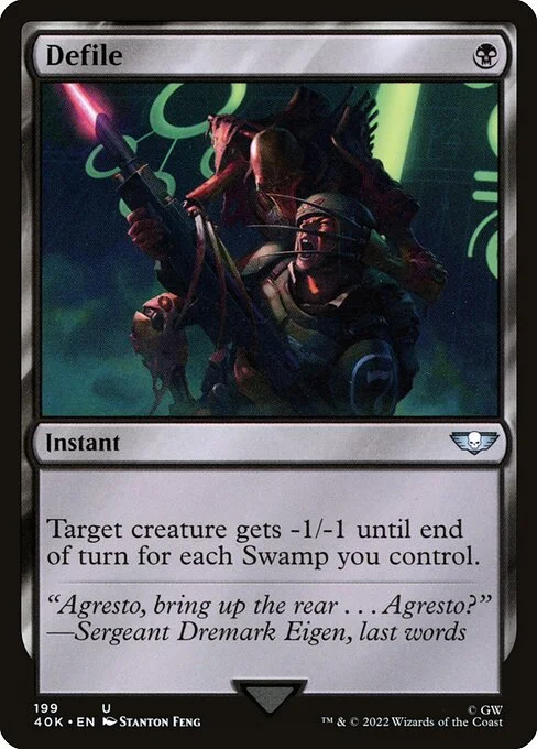 Defile, carta Magic di tipo Instant illustrata da Stanton Feng
