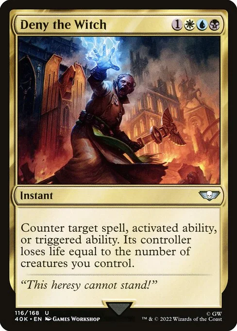 Deny the Witch, carta Magic di tipo Instant illustrata da Games Workshop
