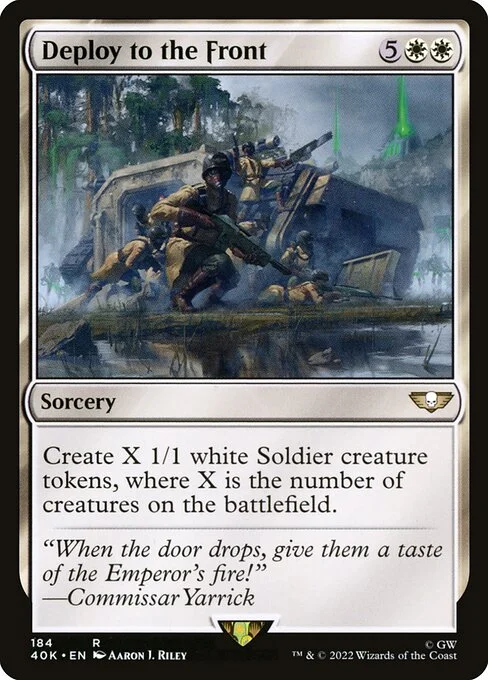 Deploy to the Front, carta Magic di tipo Sorcery illustrata da Aaron J. Riley
