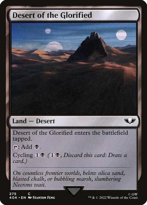 Desert of the Glorified, carta Magic di tipo Land — Desert illustrata da Stanton Feng