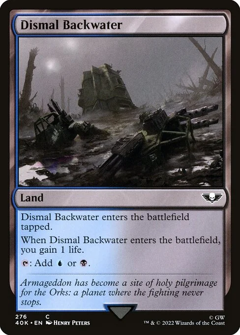 Dismal Backwater, carta Magic di tipo Land illustrata da Henry Peters