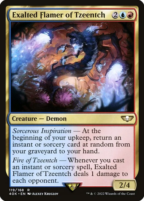 Exalted Flamer of Tzeentch, carta Magic di tipo Creature — Demon illustrata da Alexey Kruglov