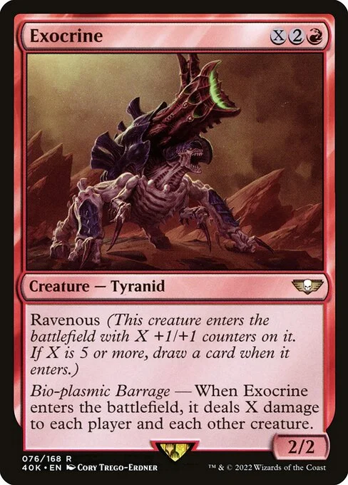Exocrine, carta Magic di tipo Creature — Tyranid illustrata da Cory Trego-Erdner