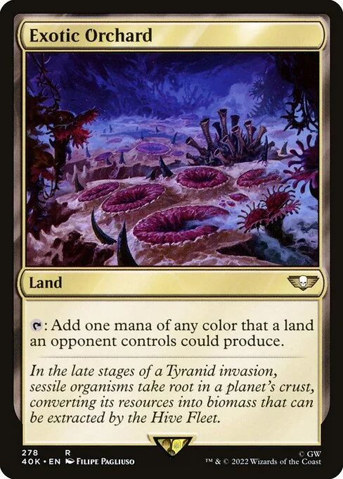 Exotic Orchard, carta Magic di tipo Land illustrata da Filipe Pagliuso