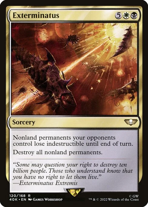 Exterminatus, carta Magic di tipo Sorcery illustrata da Games Workshop