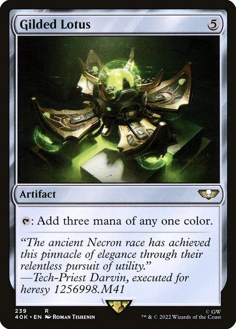 Gilded Lotus, carta Magic di tipo Artifact illustrata da Roman Tishenin