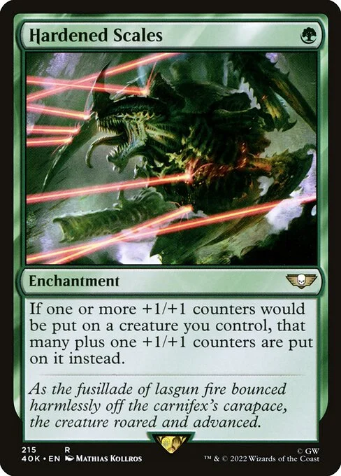 Hardened Scales, carta Magic di tipo Enchantment illustrata da Mathias Kollros