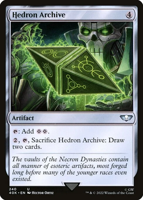 Hedron Archive, carta Magic di tipo Artifact illustrata da Hector Ortiz