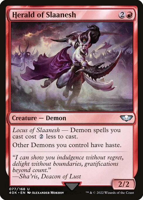 Herald of Slaanesh, carta Magic di tipo Creature — Demon illustrata da Alexander Mokhov