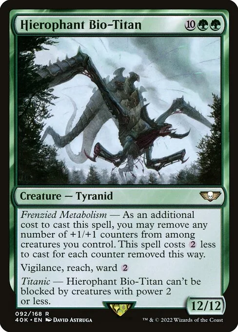 Hierophant Bio-Titan, carta Magic di tipo Creature — Tyranid illustrata da David Astruga