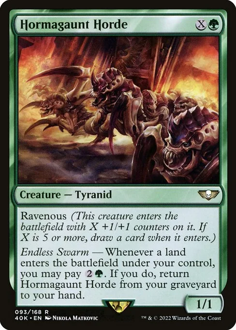 Hormagaunt Horde, carta Magic di tipo Creature — Tyranid illustrata da Nikola Matkovic