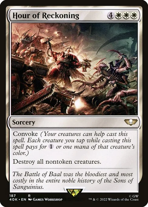 Hour of Reckoning, carta Magic di tipo Sorcery illustrata da Games Workshop