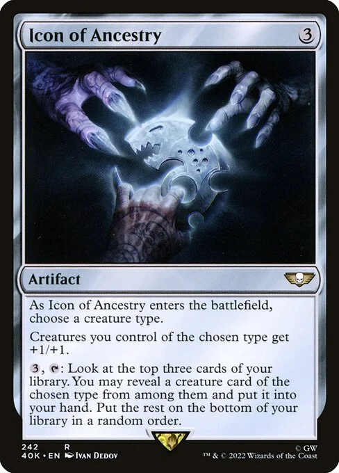 Icon of Ancestry, carta Magic di tipo Artifact illustrata da Ivan Dedov