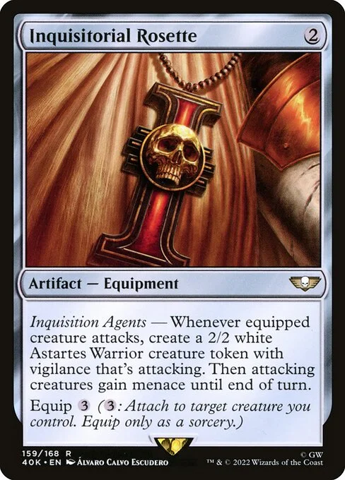 Inquisitorial Rosette, carta Magic di tipo Artifact — Equipment illustrata da Álvaro Calvo Escudero