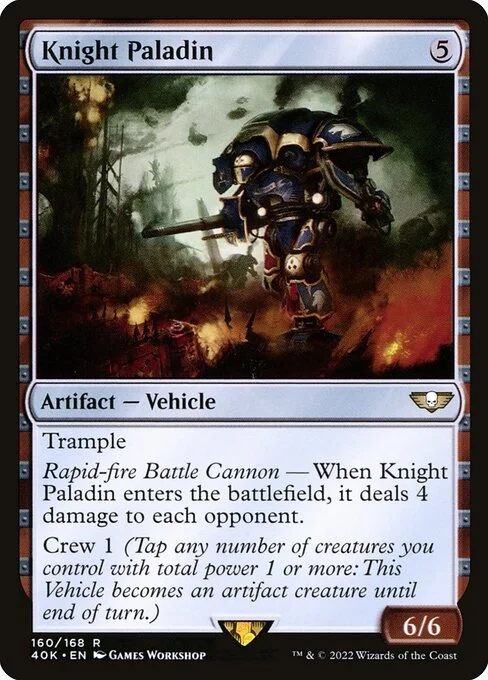 Knight Paladin, carta Magic di tipo Artifact — Vehicle illustrata da Games Workshop