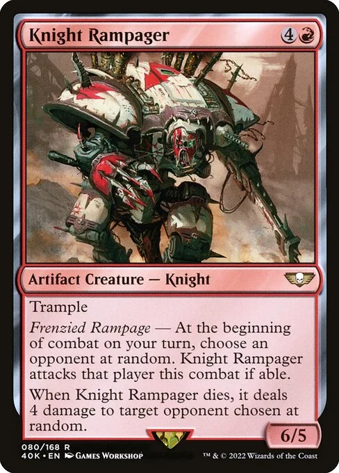 Knight Rampager, carta Magic di tipo Artifact Creature — Knight illustrata da Games Workshop