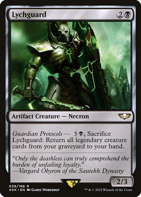 Lychguard, carta Magic di tipo Artifact Creature — Necron illustrata da Games Workshop