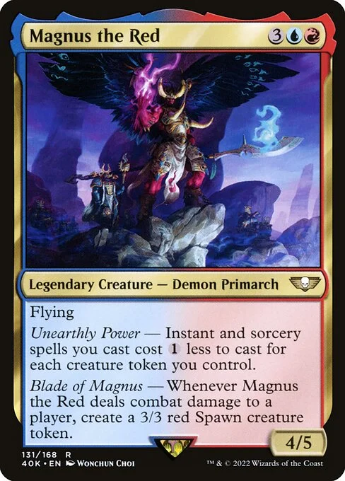 Magnus the Red, carta Magic di tipo Legendary Creature — Demon Primarch illustrata da Wonchun Choi