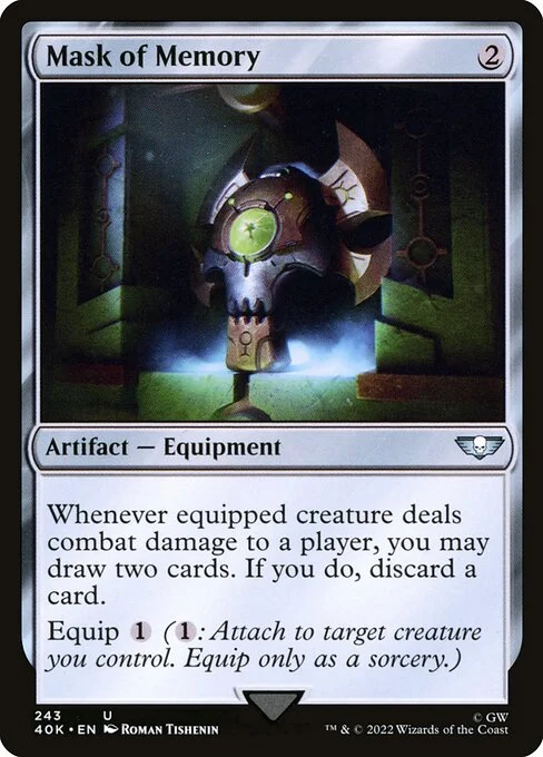 Mask of Memory, carta Magic di tipo Artifact — Equipment illustrata da Roman Tishenin