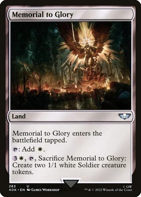 Memorial to Glory, carta Magic di tipo Land illustrata da Games Workshop