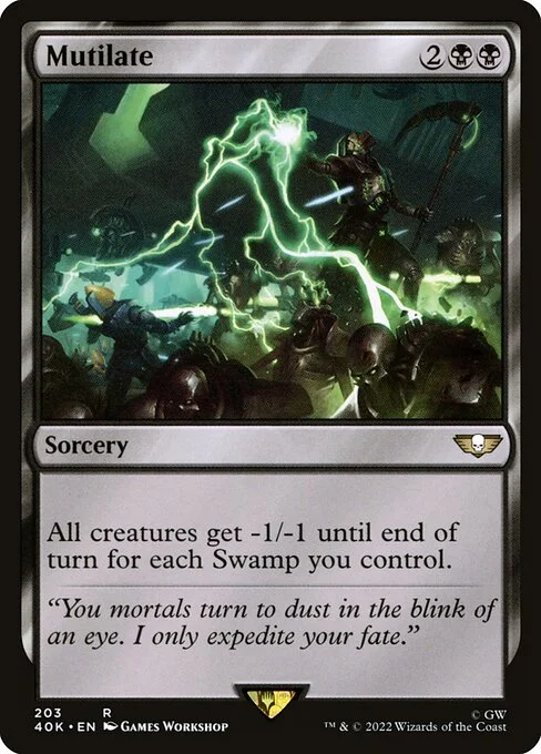 Mutilate, carta Magic di tipo Sorcery illustrata da Games Workshop
