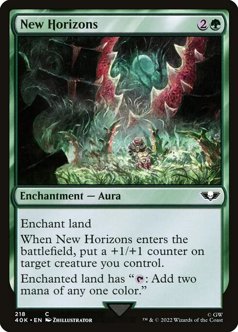 New Horizons, carta Magic di tipo Enchantment — Aura illustrata da Zhillustrator