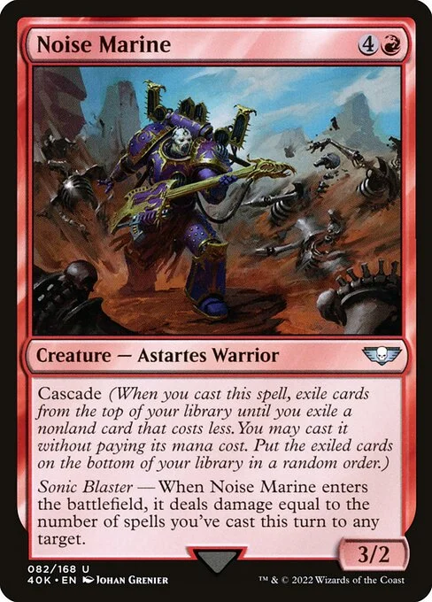 Noise Marine, carta Magic di tipo Creature — Astartes Warrior illustrata da Johan Grenier