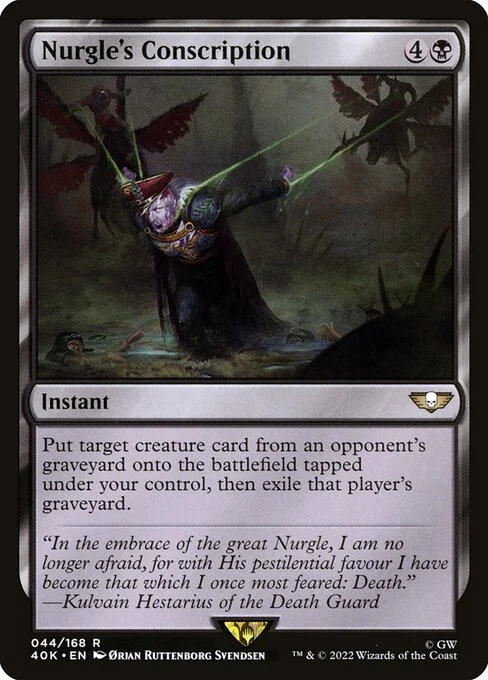 Nurgle's Conscription, carta Magic di tipo Instant illustrata da Ørjan Ruttenborg Svendsen