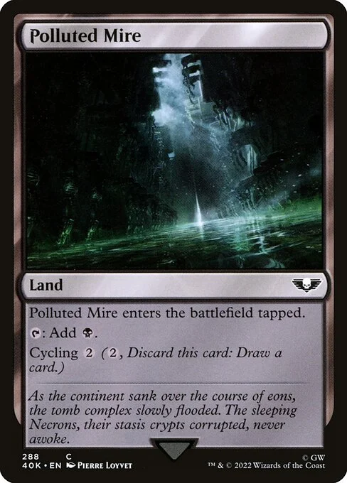 Polluted Mire, carta Magic di tipo Land illustrata da Pierre Loyvet