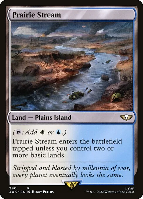 Prairie Stream, carta Magic di tipo Land — Plains Island illustrata da Henry Peters