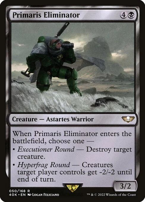 Primaris Eliminator, carta Magic di tipo Creature — Astartes Warrior illustrata da Logan Feliciano