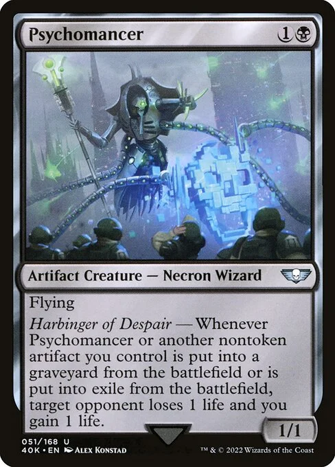 Psychomancer, carta Magic di tipo Artifact Creature — Necron Wizard illustrata da Alex Konstad
